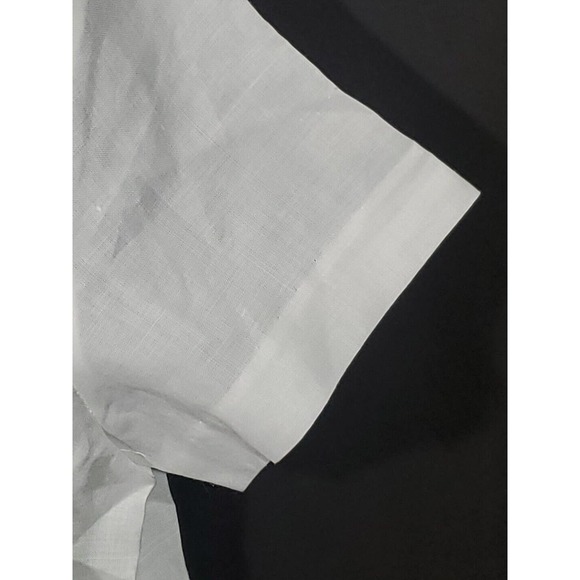 Yue Hwa Champsely Couture 38/8/Med Linen Red Roses Appliques Short Sleeve Blouse - Picture 4 of 12